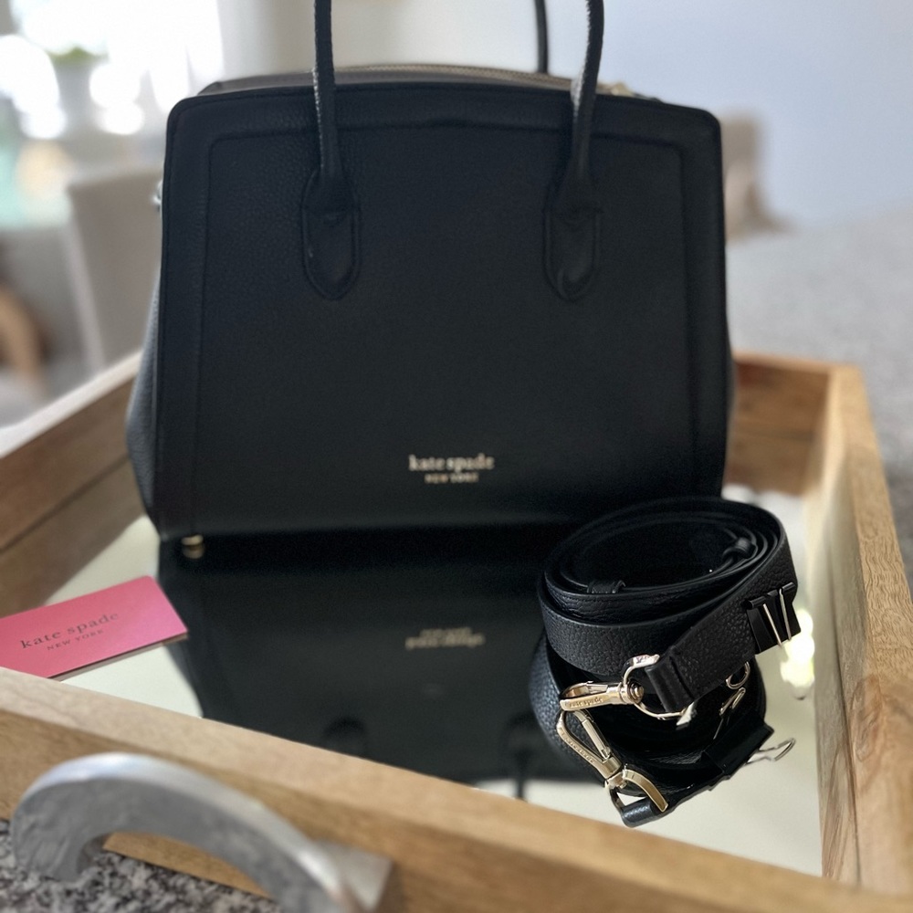 Knott Pebbled leather satchel with shoulder strap